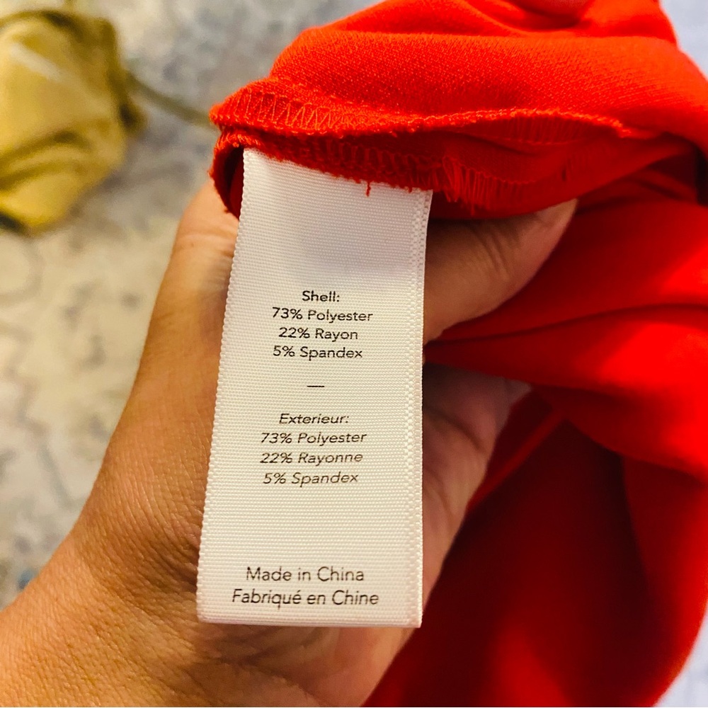 Likely Red Ruffle One Shoulder Knee Length Dress Size 2 Cocktail Bodycon - Picture 9 of 9